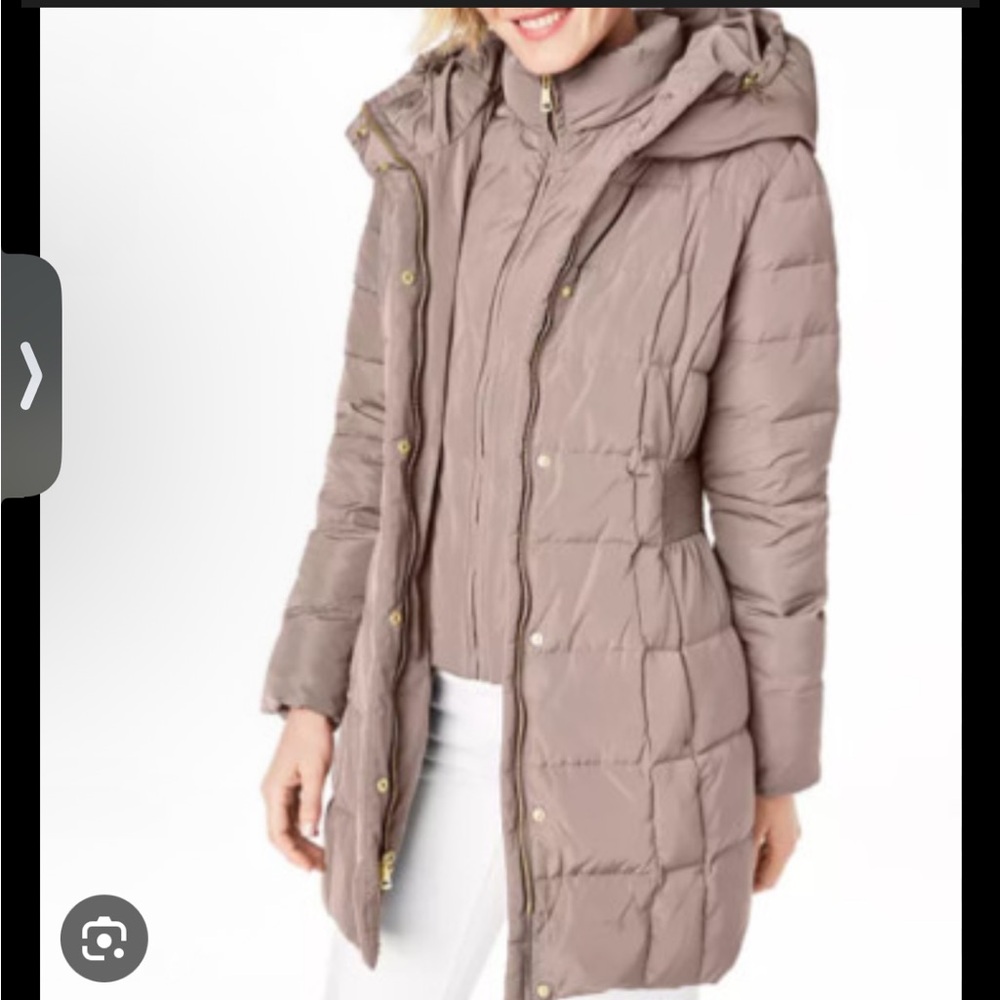 Cole Haan Women's Long Sleeve Mauve Hooded Down & Feather Jacket